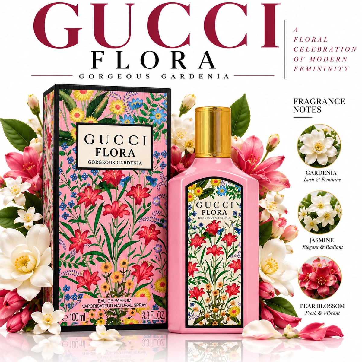 Gucci Flora Gorgeous Gardenia Eau de Parfum 100ml for Women – Brand New & Sealed
